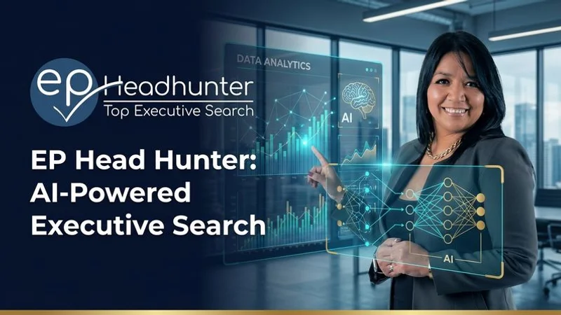 Artificial intelligence technology integrated into executive recruitment process with data analytics display