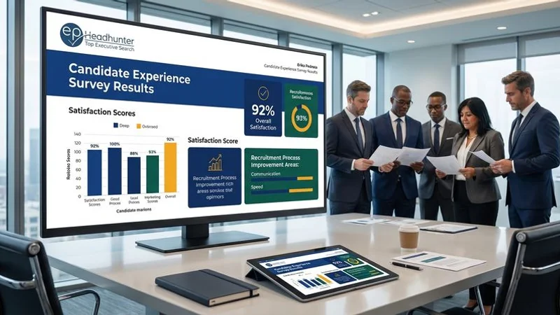Candidate experience survey results showing satisfaction scores and areas for recruitment process improvement