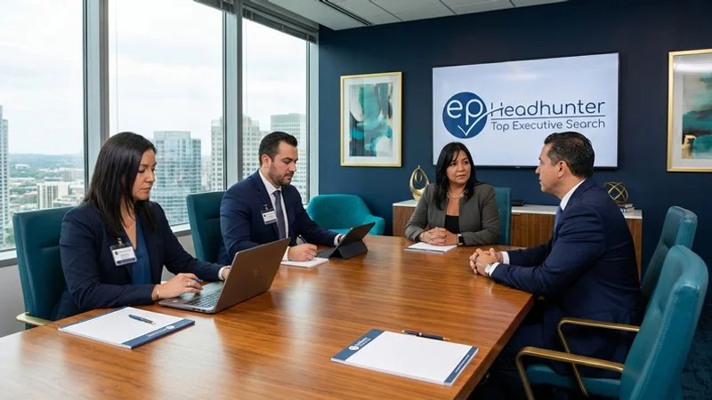 Certified assessment practitioners conducting a structured competency interview with an executive candidate in a professional evaluation setting