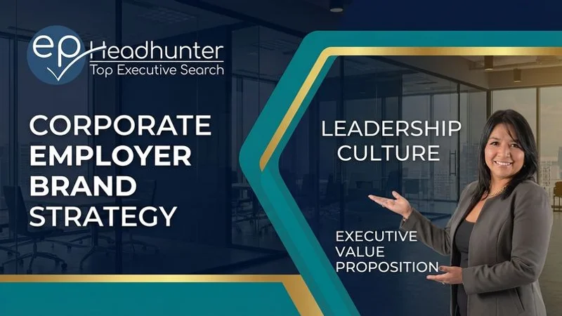 Corporate employer brand strategy presentation showcasing leadership culture and executive value proposition