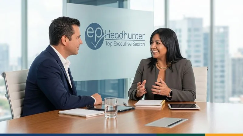 Executive in a productive one-on-one coaching session focused on leadership impact and career development