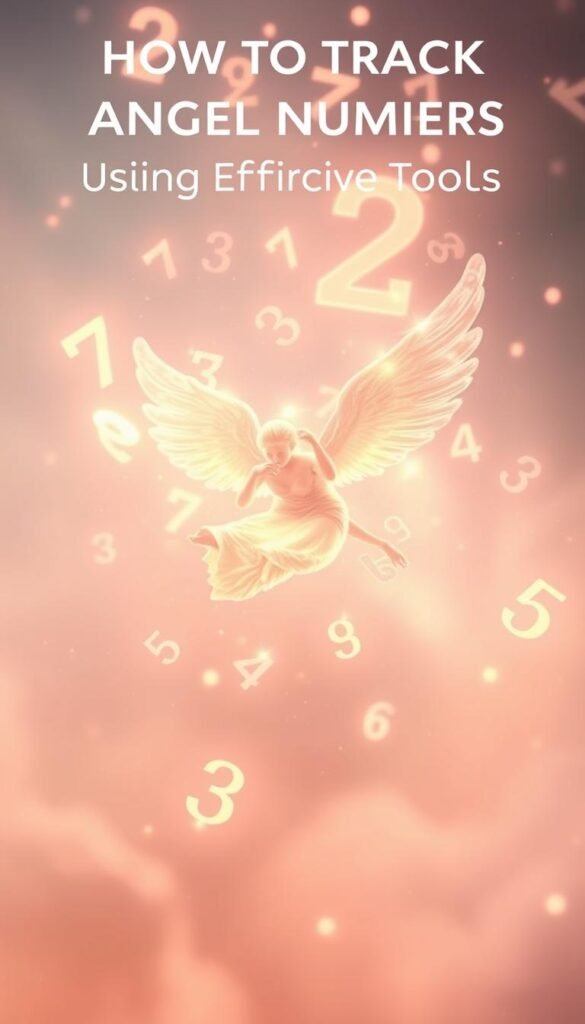 A stunning, ethereal scene of angel numbers floating and swirling in a serene, ethereal realm. Soft, warm lighting illuminates the radiant digits, each one glowing with an inner celestial luminance. The numbers gracefully drift and twirl, creating a mesmerizing tapestry of sacred geometry. The background is a hazy, dreamlike expanse of pastel hues and subtle textures, evoking a sense of mysticism and spiritual connection. The composition is balanced and symmetrical, guiding the viewer's gaze through the captivating, otherworldly display. This visually stunning image perfectly encapsulates the idea of "How to Track Angel Numbers Using Effective Tools", offering a glimpse into the divine and enchanting realm of these powerful numerical symbols.