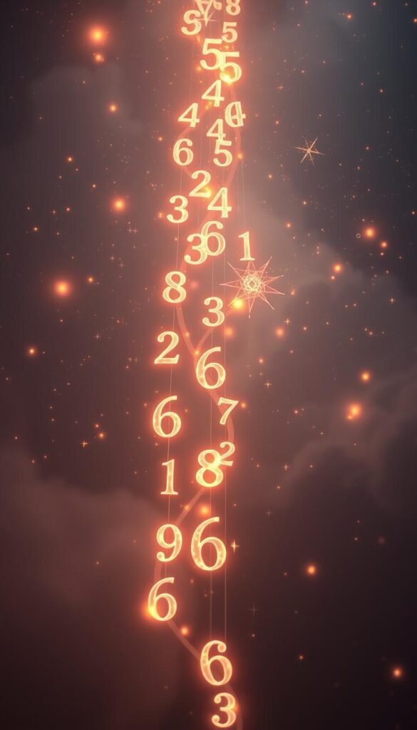Dramatic celestial backdrop, glowing numerals cascading through the void. Ethereal, translucent digits intertwine, each a portal to esoteric wisdom. Mystic symbols and sacred geometries flicker in the ambient light, hinting at the deeper significance of numbers. Warm, saturated colors blend seamlessly, creating an immersive, contemplative atmosphere. Soft, diffused lighting illuminates the central focus, drawing the viewer's eye towards the numerical archetypes. Subtle depth-of-field blur enhances the sense of depth and spirituality. Elegant, minimalist composition allows the numerological elements to take center stage, inviting deeper meditation on the hidden meanings they convey. Dramatic celestial backdrop, glowing numerals cascading through the void. Ethereal, translucent digits intertwine, each a portal to esoteric wisdom. Mystic symbols and sacred geometries flicker in the ambient light, hinting at the deeper significance of numbers. Warm, saturated colors blend seamlessly, creating an immersive, contemplative atmosphere. Soft, diffused lighting illuminates the central focus, drawing the viewer's eye towards the numerical archetypes. Subtle depth-of-field blur enhances the sense of depth and spirituality. Elegant, minimalist composition allows the numerological elements to take center stage, inviting deeper meditation on the hidden meanings they convey.