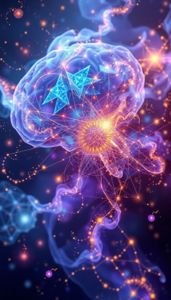 Vibrant, ethereal pattern recognition in the mind's eye. A cosmic swirl of geometric shapes, fractals, and luminous energy fields. Soft, diffused lighting illuminates the intricate neural pathways and synaptic connections that underlie our perceptual processes. Hues of indigo, violet, and gold drift through the frame, creating a sense of mystical, contemplative wonder. The composition is balanced, with the central focus on the abstract, psychedelic patterns that emerge from the subconscious. Camera angle slightly elevated, lending an air of transcendence to the scene. Evokes the esoteric, intuitive nature of angel number symbolism and its deep psychological resonance. Vibrant, ethereal pattern recognition in the mind's eye. A cosmic swirl of geometric shapes, fractals, and luminous energy fields. Soft, diffused lighting illuminates the intricate neural pathways and synaptic connections that underlie our perceptual processes. Hues of indigo, violet, and gold drift through the frame, creating a sense of mystical, contemplative wonder. The composition is balanced, with the central focus on the abstract, psychedelic patterns that emerge from the subconscious. Camera angle slightly elevated, lending an air of transcendence to the scene. Evokes the esoteric, intuitive nature of angel number symbolism and its deep psychological resonance.